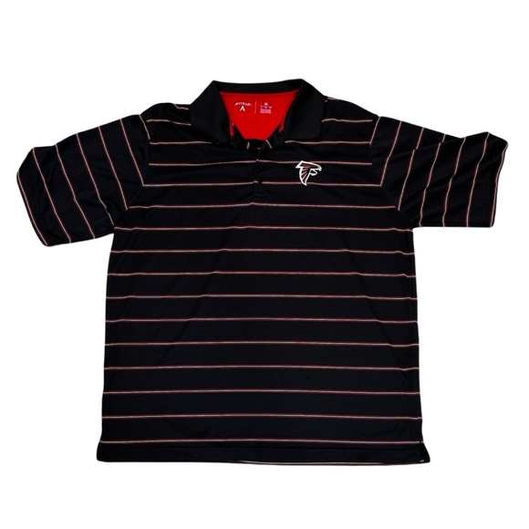 Men’s Antigua Atlanta Falcons Striped Polo Shirt - Picture 1 of 4